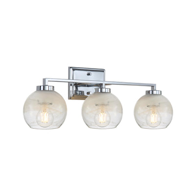 Yep by Golden Lighting Elliott 3-light Vanity in Chrome and Clear Alabaster Glass - - Golden Lighting