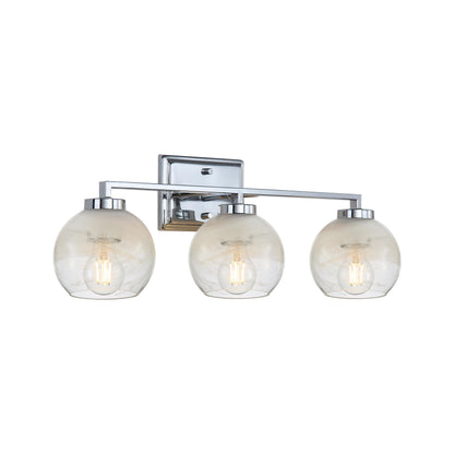 Yep by Golden Lighting Elliott 3-light Vanity in Chrome and Clear Alabaster Glass - - Golden Lighting