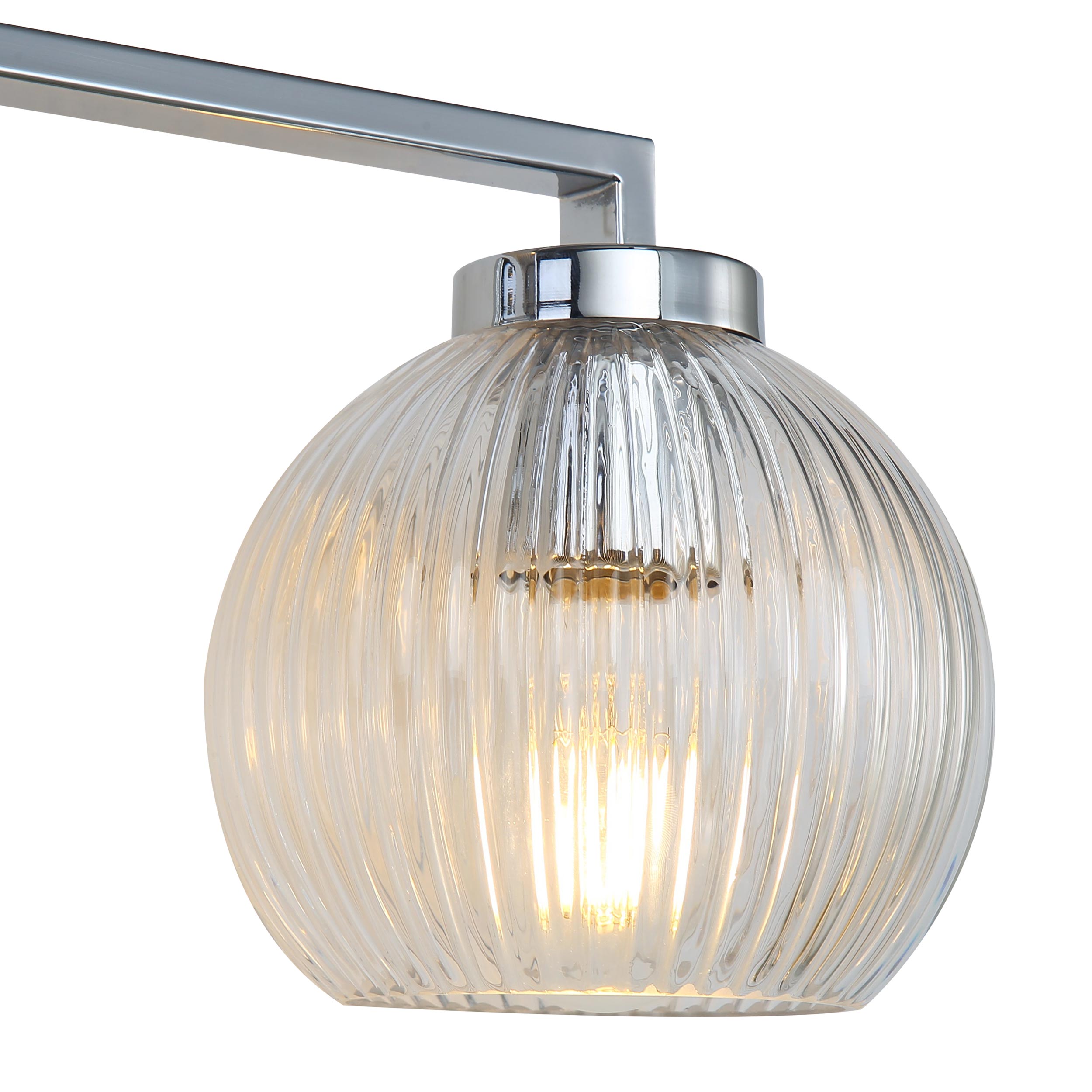 Yep by Golden Lighting Elliott 3-light Vanity in Chrome and Clear Ribbed Glass - - Golden Lighting