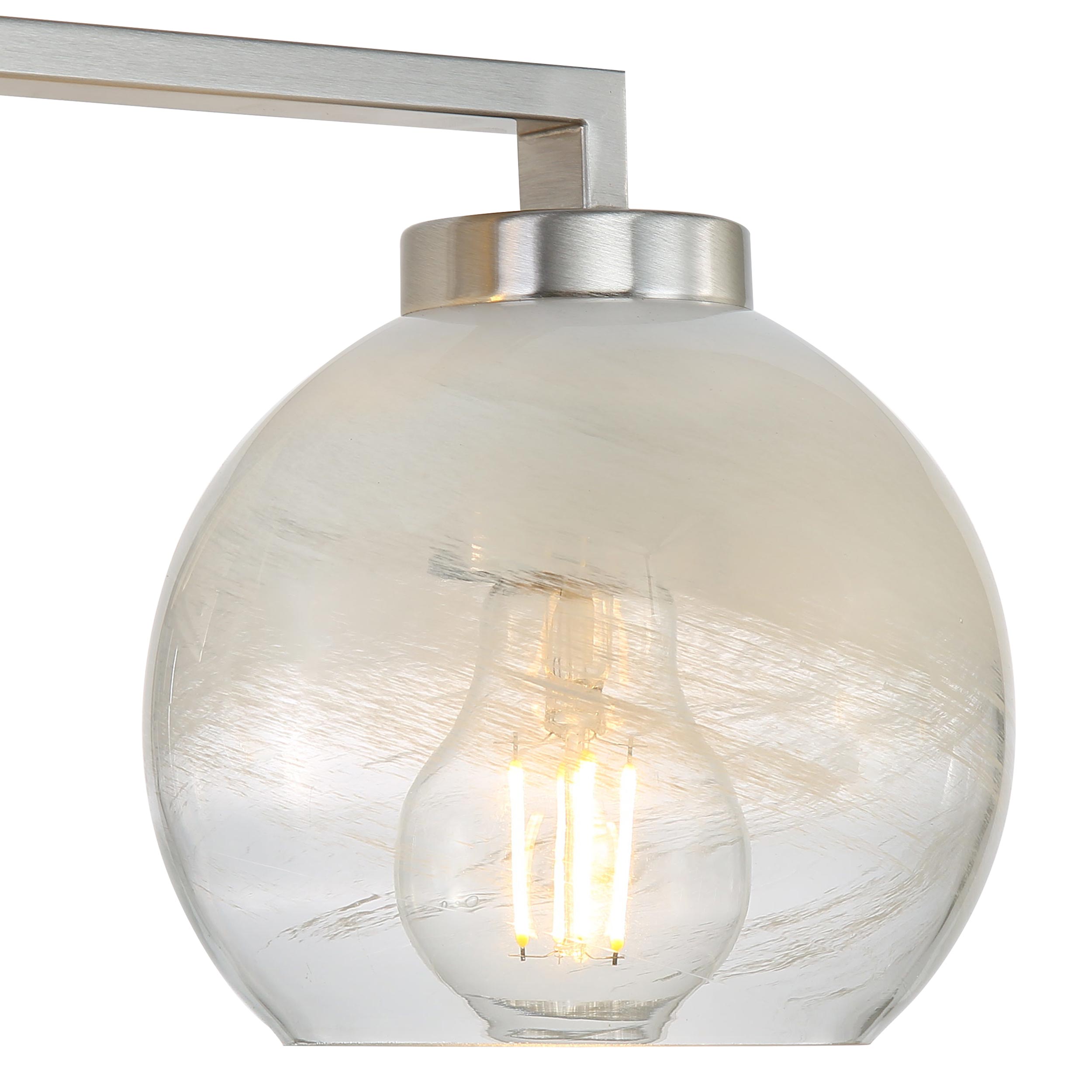 Yep by Golden Lighting Elliott 3-light Vanity in Pewter and Clear Alabaster Glass - - Golden Lighting