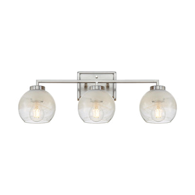 Yep by Golden Lighting Elliott 3-light Vanity in Pewter and Clear Alabaster Glass - - Golden Lighting