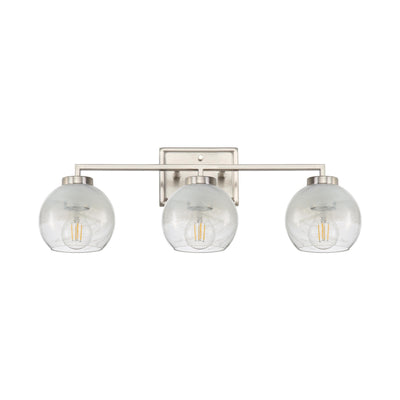 Yep by Golden Lighting Elliott 3-light Vanity in Pewter and Clear Alabaster Glass - - Golden Lighting