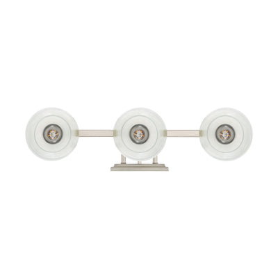 Yep by Golden Lighting Elliott 3-light Vanity in Pewter and Clear Alabaster Glass - - Golden Lighting