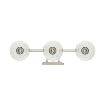 Yep by Golden Lighting Elliott 3-light Vanity in Pewter and Clear Alabaster Glass - - Golden Lighting