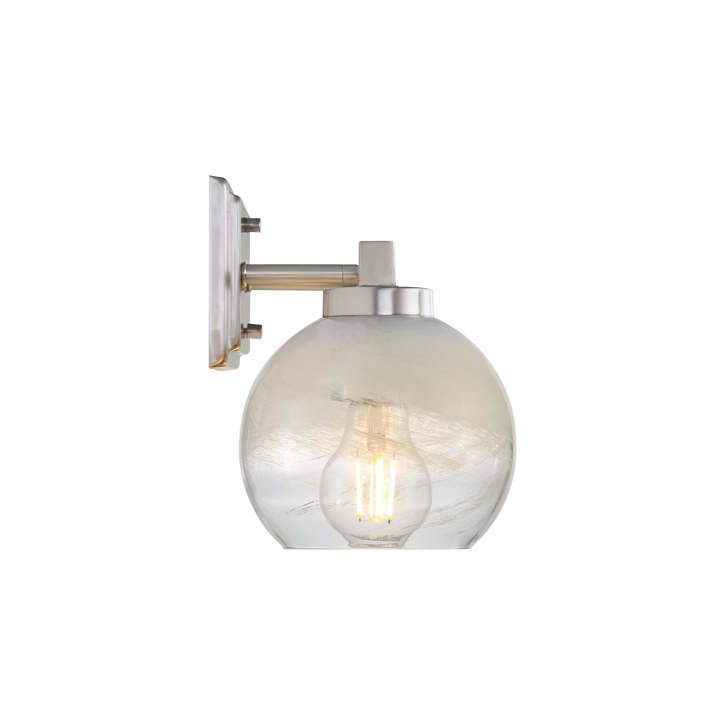 Yep by Golden Lighting Elliott 3-light Vanity in Pewter and Clear Alabaster Glass - - Golden Lighting