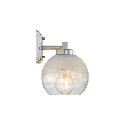 Yep by Golden Lighting Elliott 3-light Vanity in Pewter and Clear Alabaster Glass - - Golden Lighting