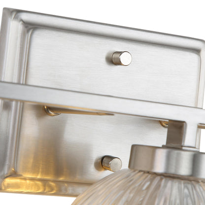 Yep by Golden Lighting Elliott 3-light Vanity in Pewter and Clear Ribbed Glass - - Golden Lighting