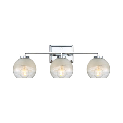 Elliott 3-Light Vanity Light in Chrome with Alabaster Shade - - Golden Lighting