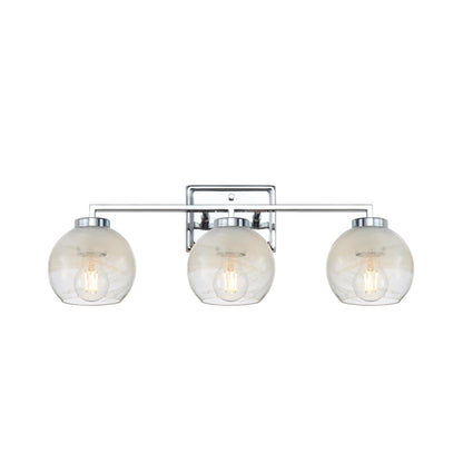 Elliott 3-Light Vanity Light in Chrome with Alabaster Shade - Default Title - Golden Lighting