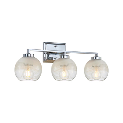 Yep by Golden Lighting Elliott 3-light Vanity in Chrome and Clear Alabaster Glass