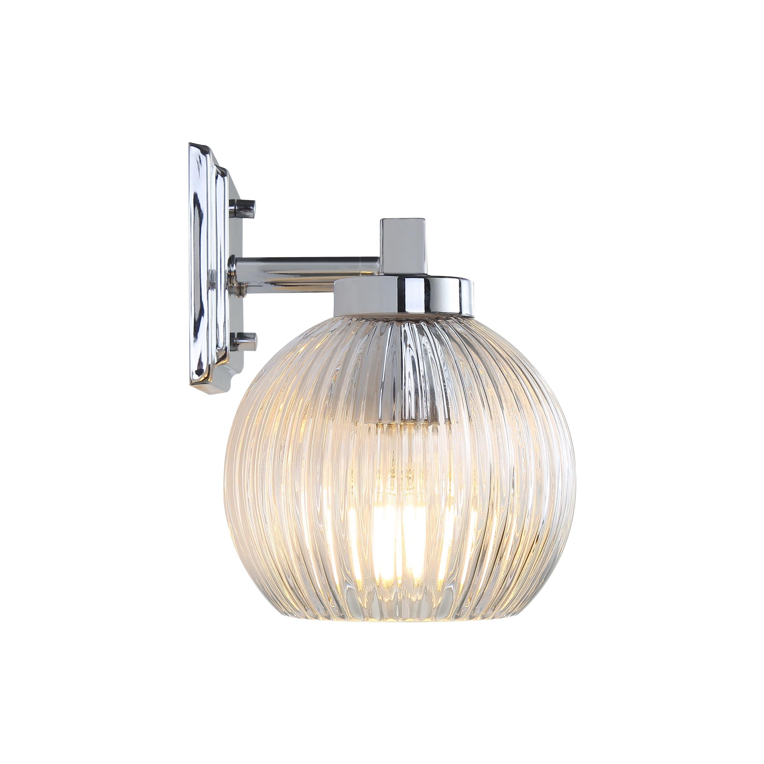 Yep by Golden Lighting Elliott 3-light Vanity in Chrome and Clear Ribbed Glass