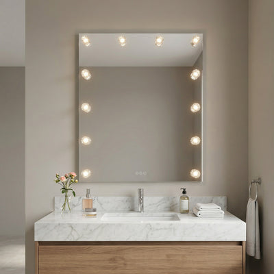 Starlight LED 30in Mirror with Cut Crystal Ball Diffusers