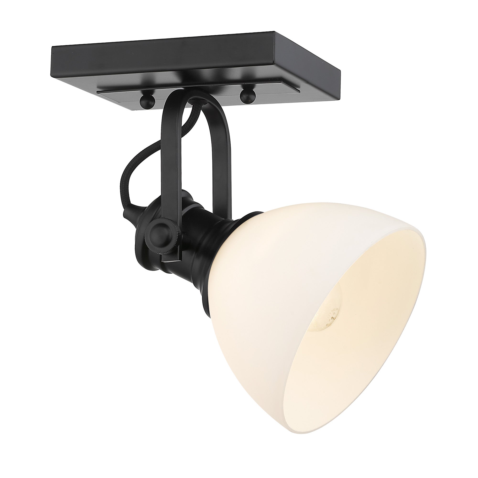 Hines 1-Light Semi-Flush in Matte Black with Opal Glass - Default Title - Golden Lighting