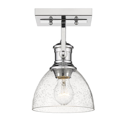 Hines 1-Light Semi-Flush in Chrome with Seeded Glass - - Golden Lighting