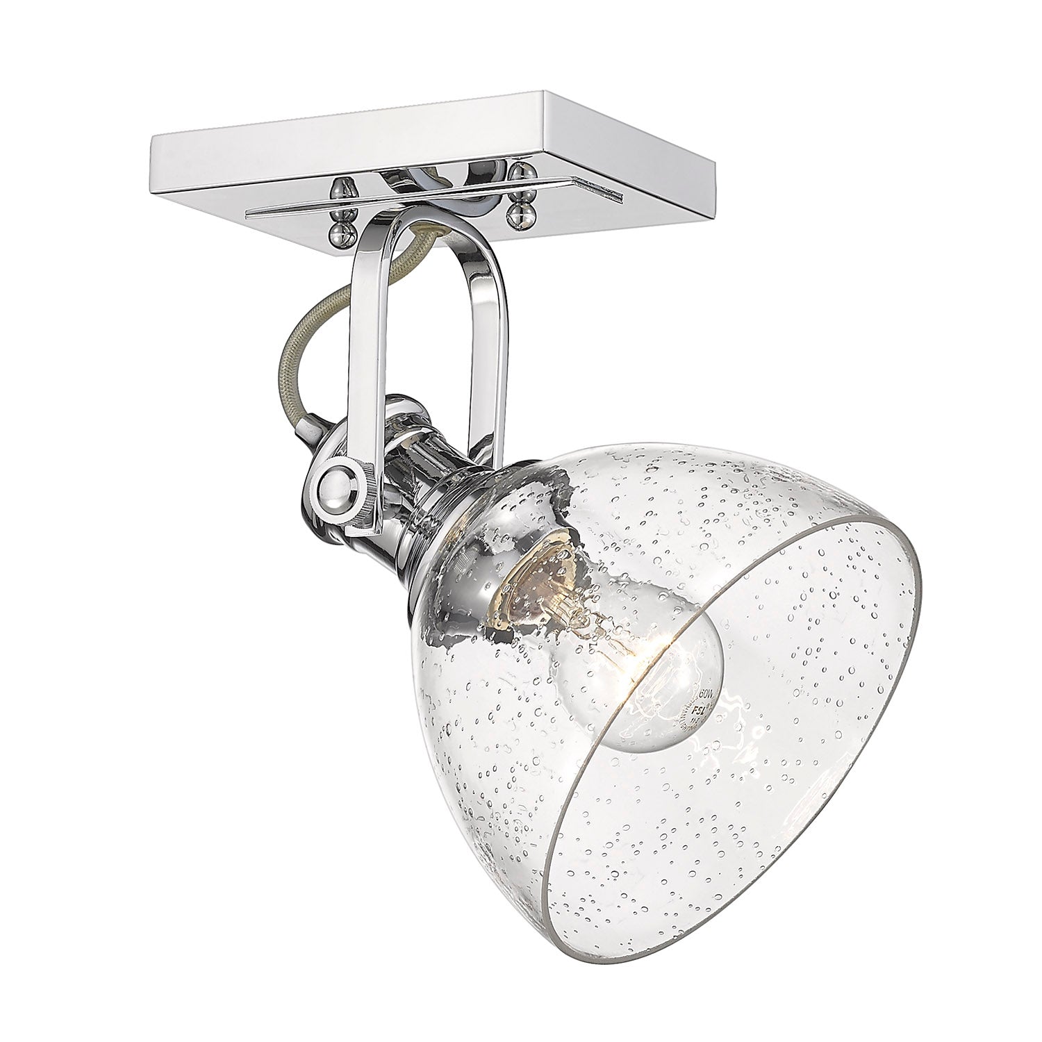 Yep by Golden Lighting Hines 1-light Semi-Flush Mount in Chrome - - Golden Lighting