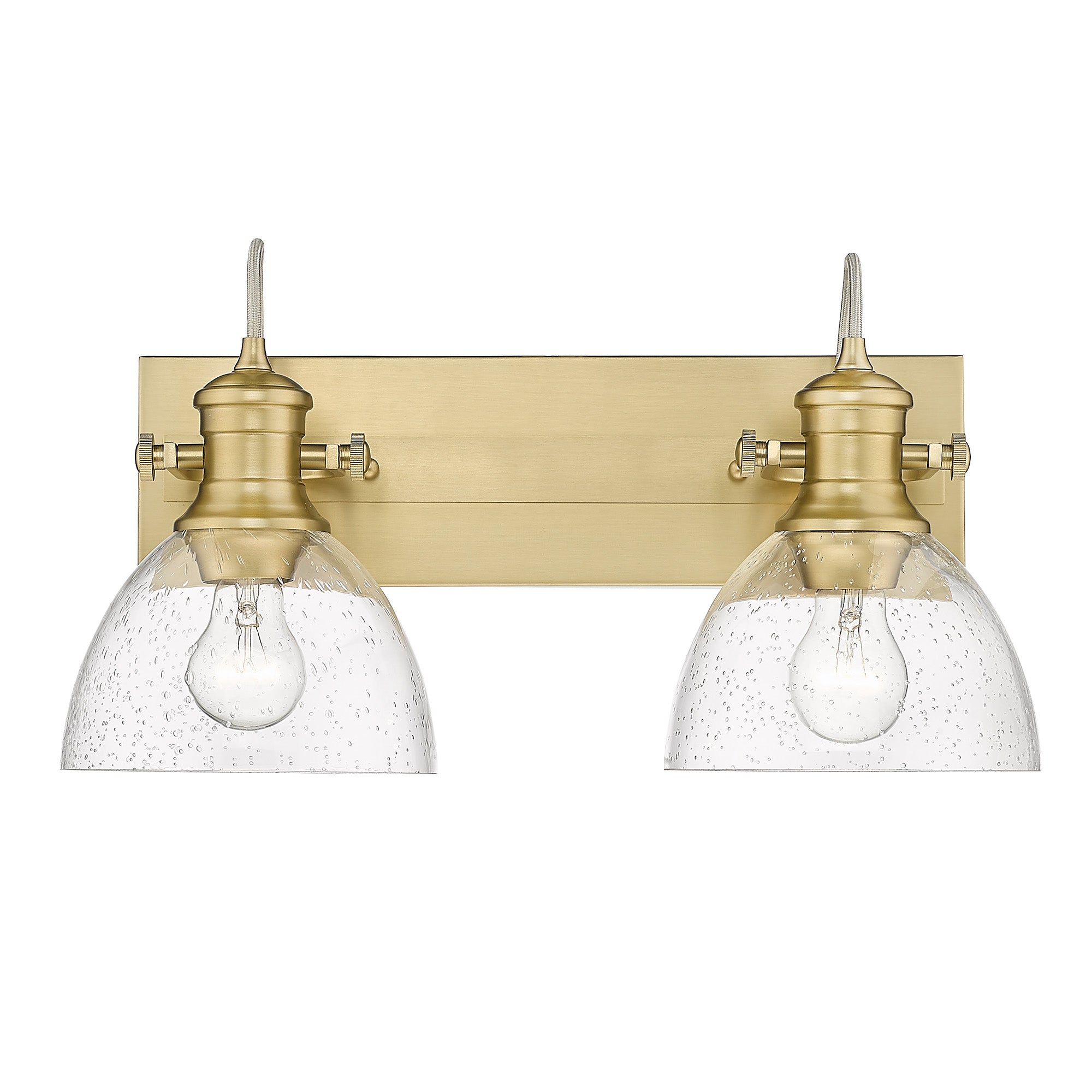 Yep by Golden Lighting Hines 2-light Semi-Flush Mount in Brushed Champagne Brass - - Golden Lighting