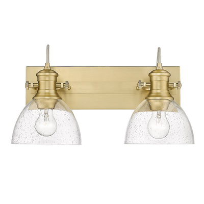Yep by Golden Lighting Hines 2-light Semi-Flush Mount in Brushed Champagne Brass - - Golden Lighting