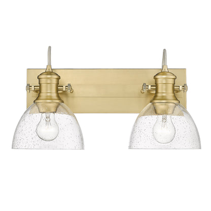 Yep by Golden Lighting Hines 2-light Semi-Flush Mount in Brushed Champagne Brass - - Golden Lighting