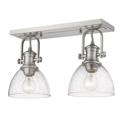 Yep by Golden Lighting Hines 2-light Semi-Flush Mount in Pewter - - Golden Lighting