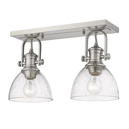 Yep by Golden Lighting Hines 2-light Semi-Flush Mount in Pewter - - Golden Lighting