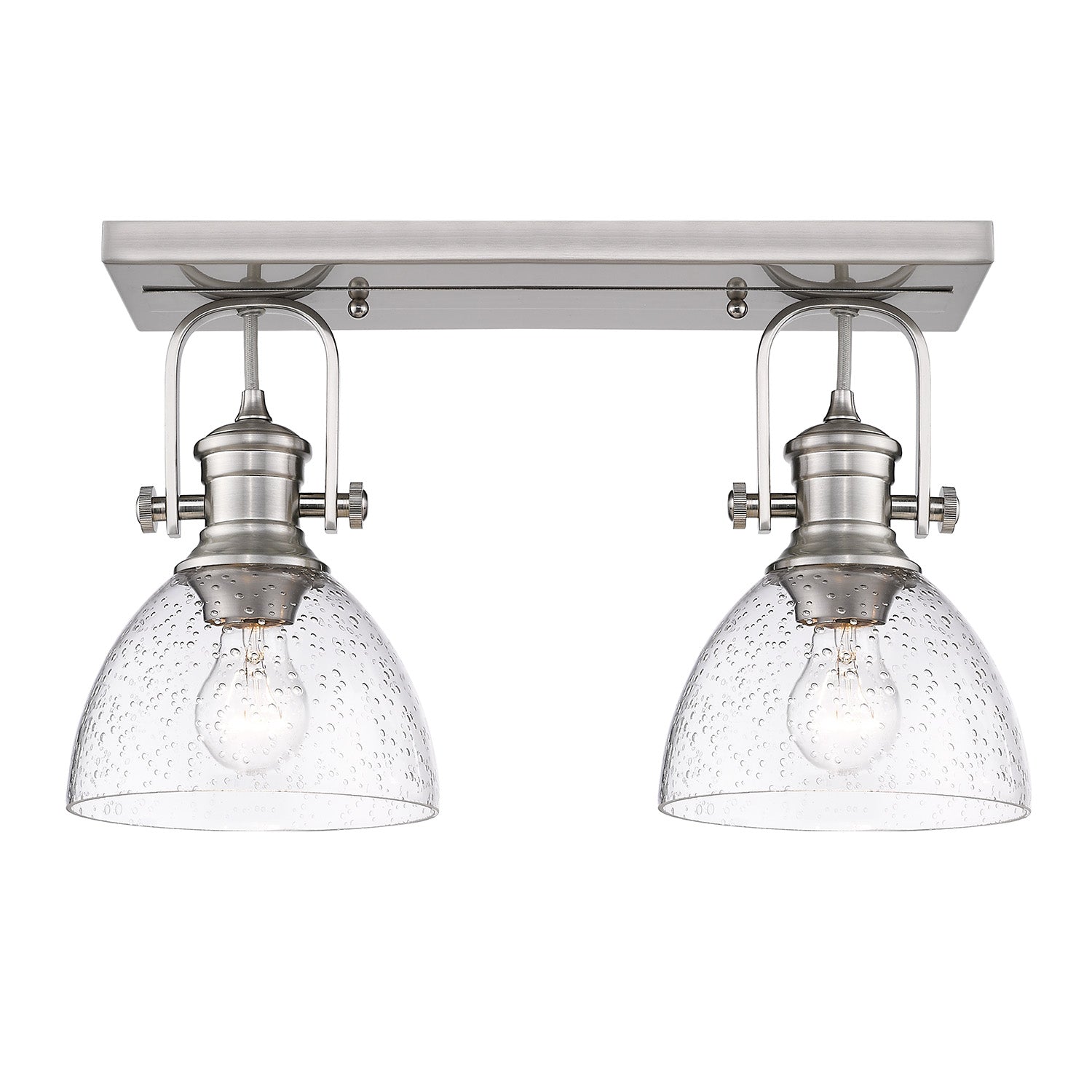 Yep by Golden Lighting Hines 2-light Semi-Flush Mount in Pewter - - Golden Lighting
