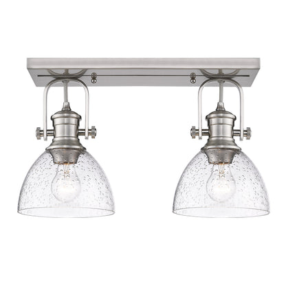 Yep by Golden Lighting Hines 2-light Semi-Flush Mount in Pewter - - Golden Lighting