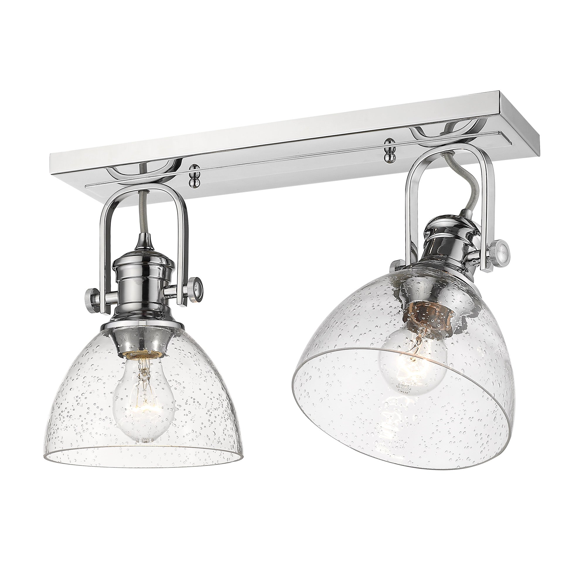Hines 2-Light Semi-Flush in Chrome with Seeded Glass - Default Title - Golden Lighting