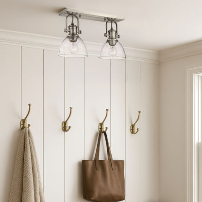 Yep by Golden Lighting Hines 2-light Semi-Flush Mount in Pewter