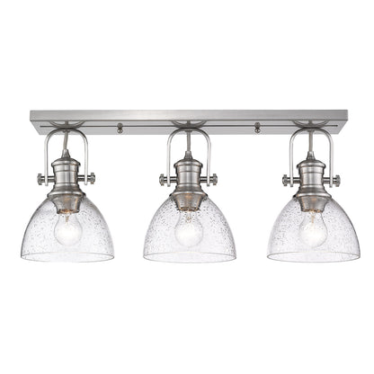 Yep by Golden Lighting Hines 3-light Semi-Flush Mount in Pewter - - Golden Lighting