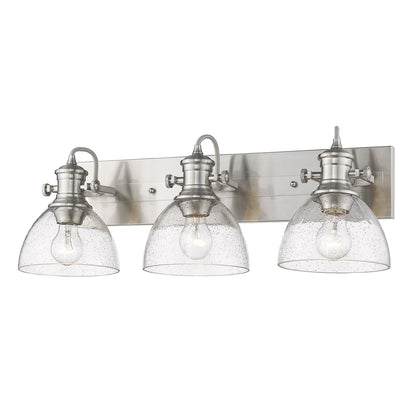 Yep by Golden Lighting Hines 3-light Semi-Flush Mount in Pewter - - Golden Lighting