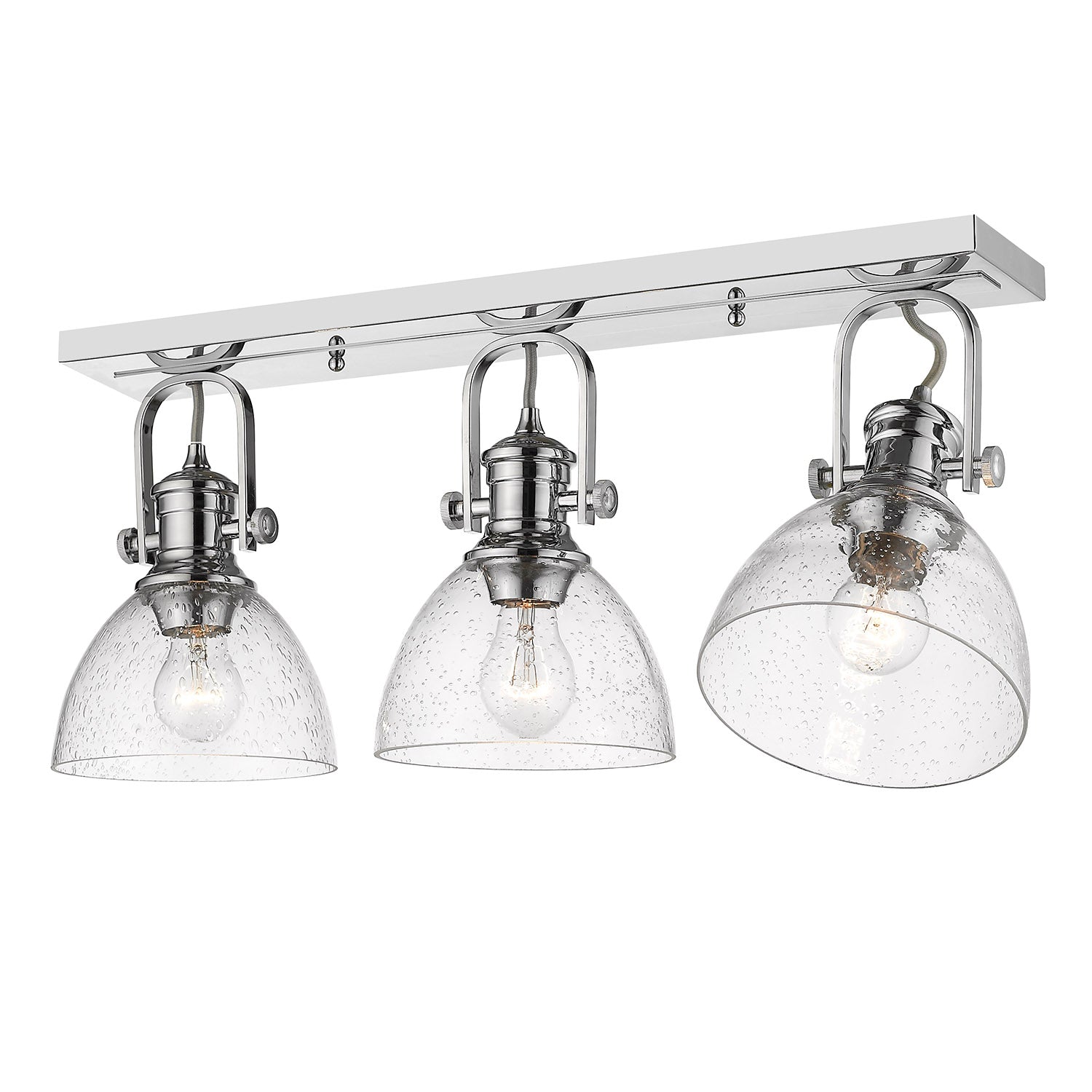 Yep by Golden Lighting Hines 3-light Semi-Flush Mount in Chrome