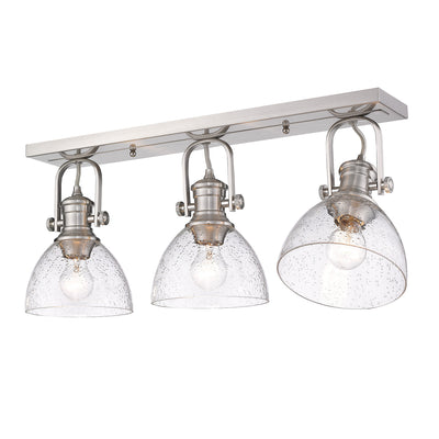 Yep by Golden Lighting Hines 3-light Semi-Flush Mount in Pewter - Default Title - Golden Lighting