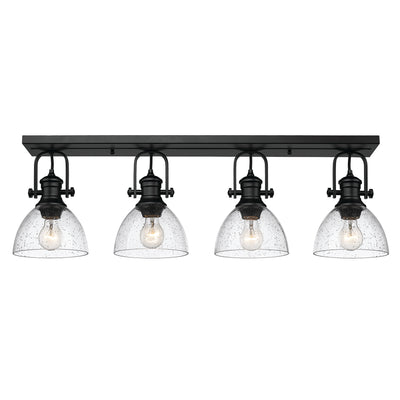 Yep by Golden Lighting Hines 4-light Semi-Flush Mount in Matte Black - - Golden Lighting