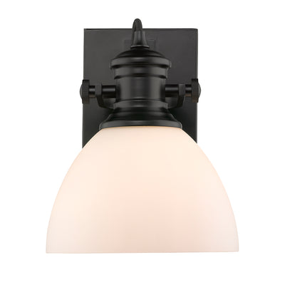 Yep by Golden Lighting Hines 1-light Vanity in Matte Black and Opal Glass - - Golden Lighting