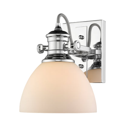 Yep by Golden Lighting Hines 1-light Vanity in Chrome and Opal Glass - - Golden Lighting