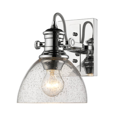 Yep by Golden Lighting Hines 1-light Vanity in Chrome and Seeded Glass - - Golden Lighting