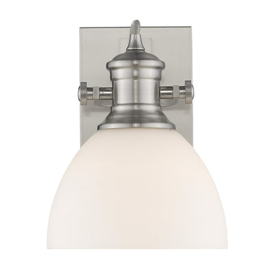 Yep by Golden Lighting Hines 1-light Vanity in Pewter and Opal Glass - - Golden Lighting