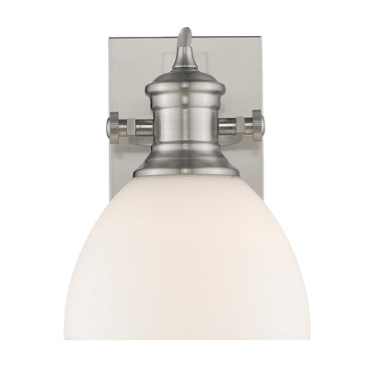 Yep by Golden Lighting Hines 1-light Vanity in Pewter and Opal Glass - - Golden Lighting