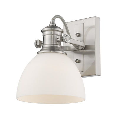 Yep by Golden Lighting Hines 1-light Vanity in Pewter and Opal Glass - - Golden Lighting