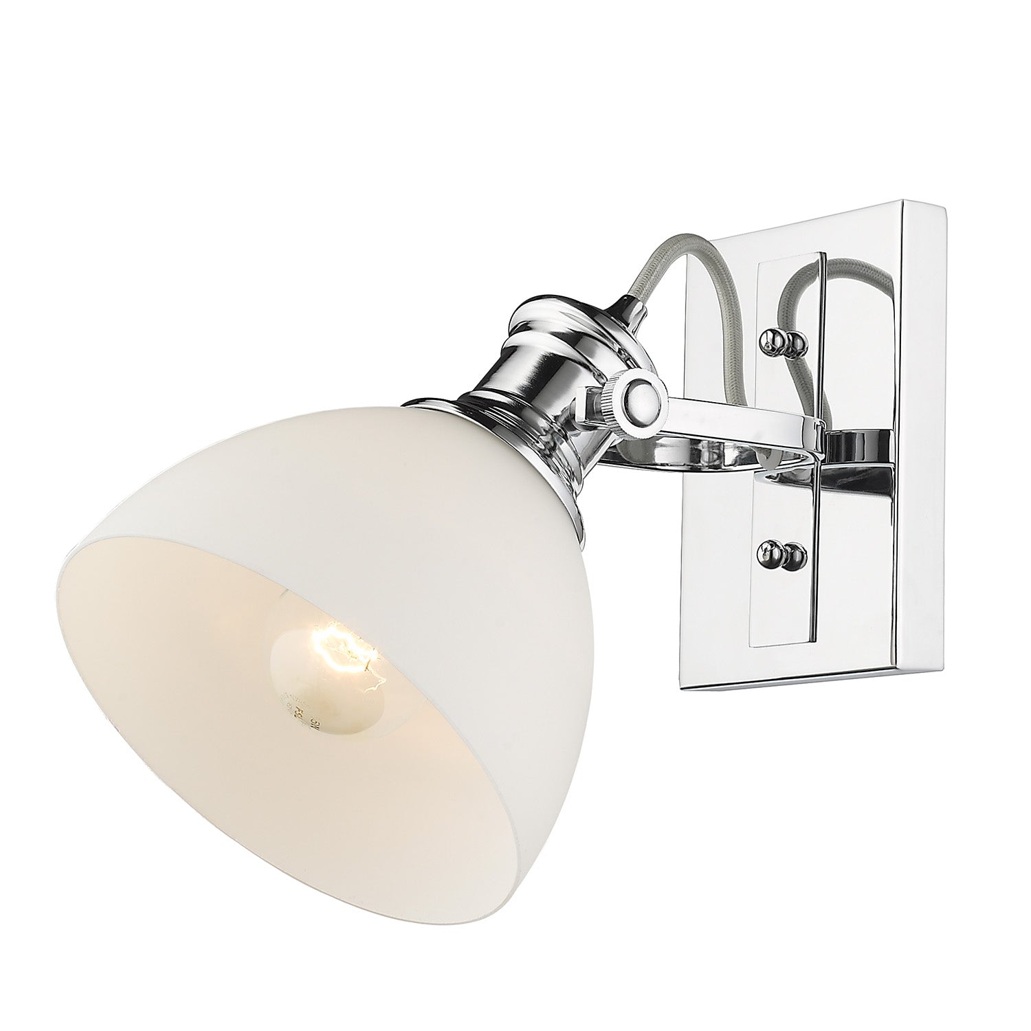 Yep by Golden Lighting Hines 1-light Vanity in Chrome and Opal Glass