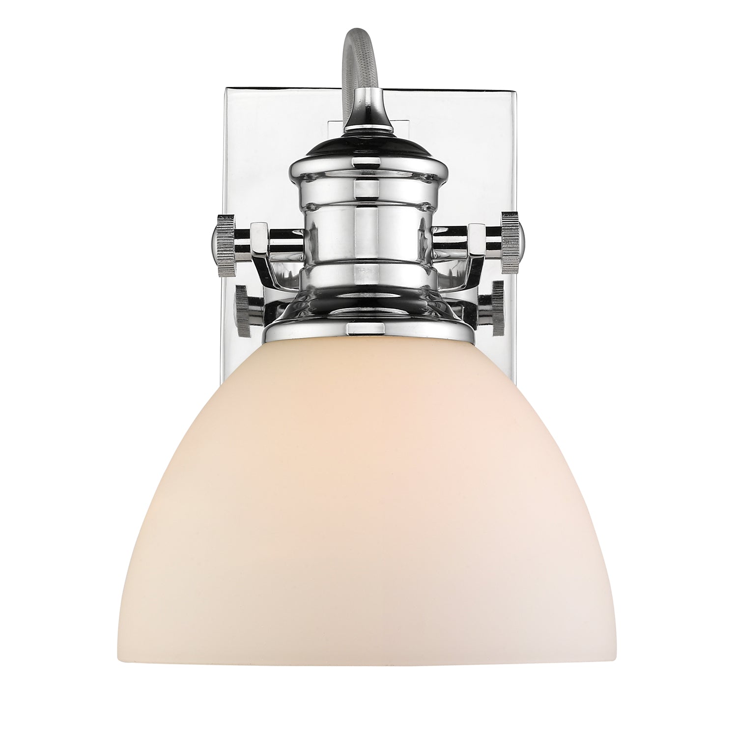 Hines 1-Light Bath Vanity in Chrome with Opal Glass