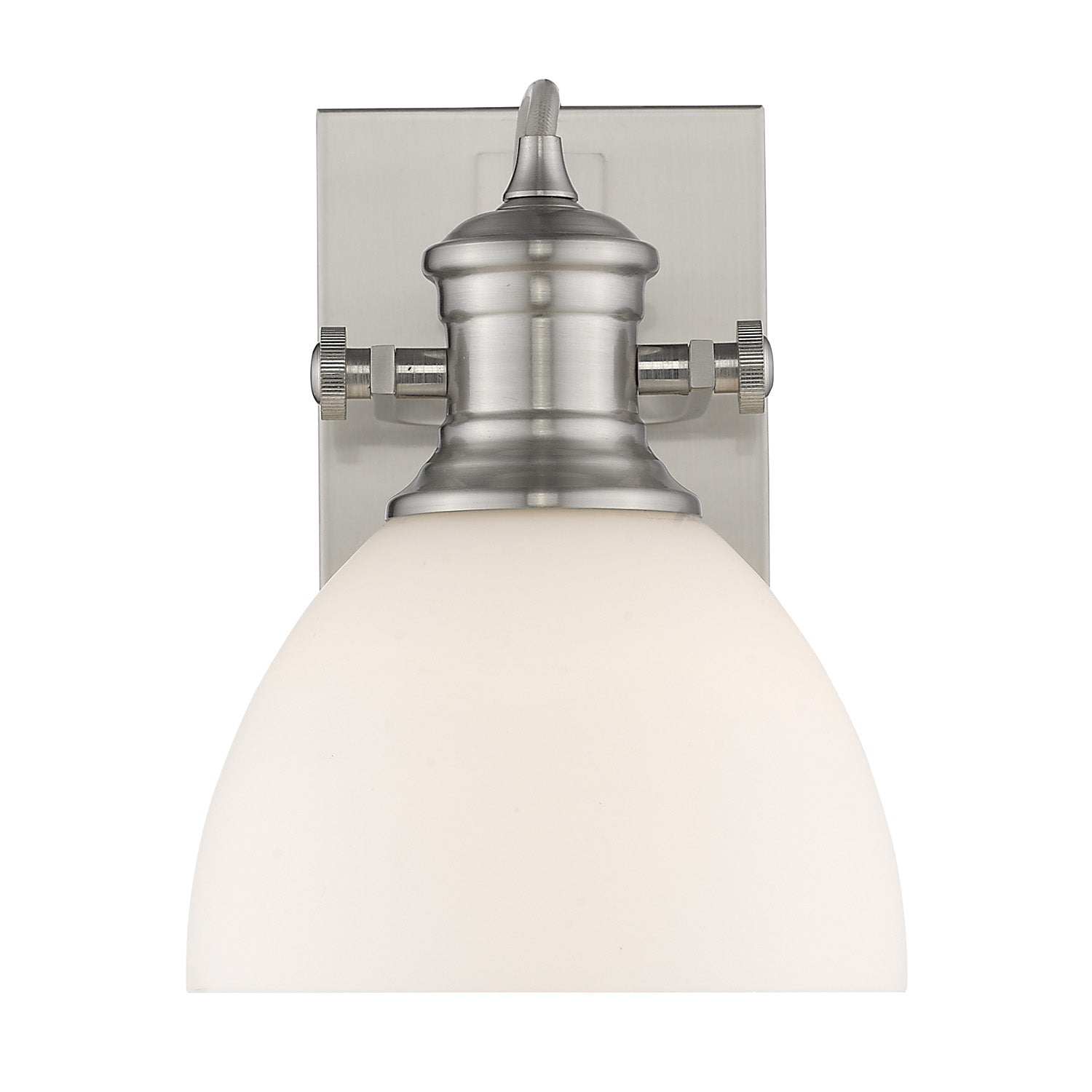 Hines 1-Light Bath Vanity in Pewter with Opal Glass