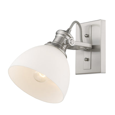 Yep by Golden Lighting Hines 1-light Vanity in Pewter and Opal Glass - - Golden Lighting