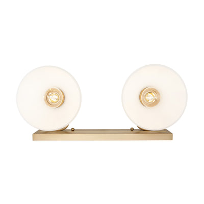 Yep by Golden Lighting Hines 2-light Vanity in Brushed Champagne Brass and Opal Glass - - Golden Lighting