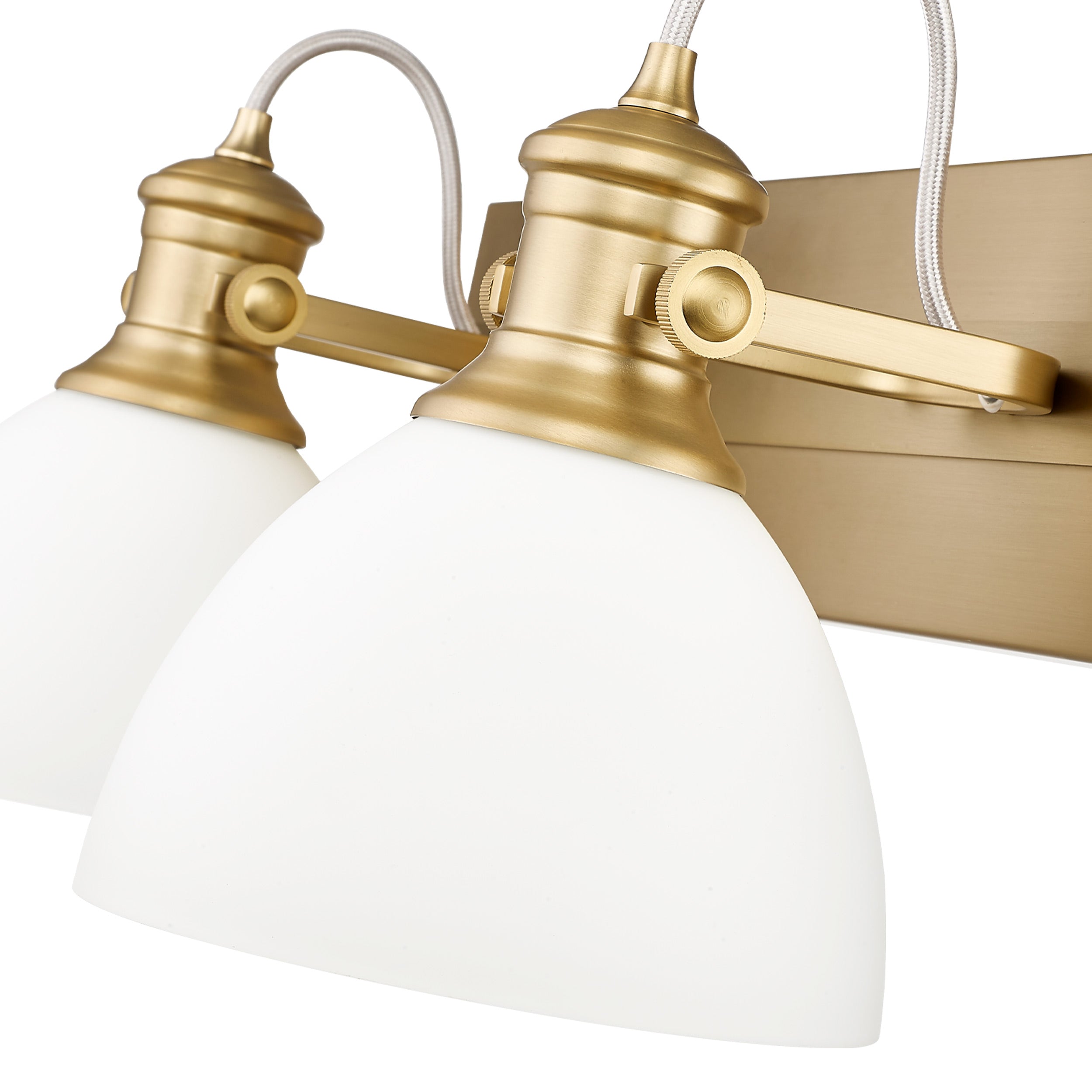 Yep by Golden Lighting Hines 2-light Vanity in Brushed Champagne Brass and Opal Glass - - Golden Lighting