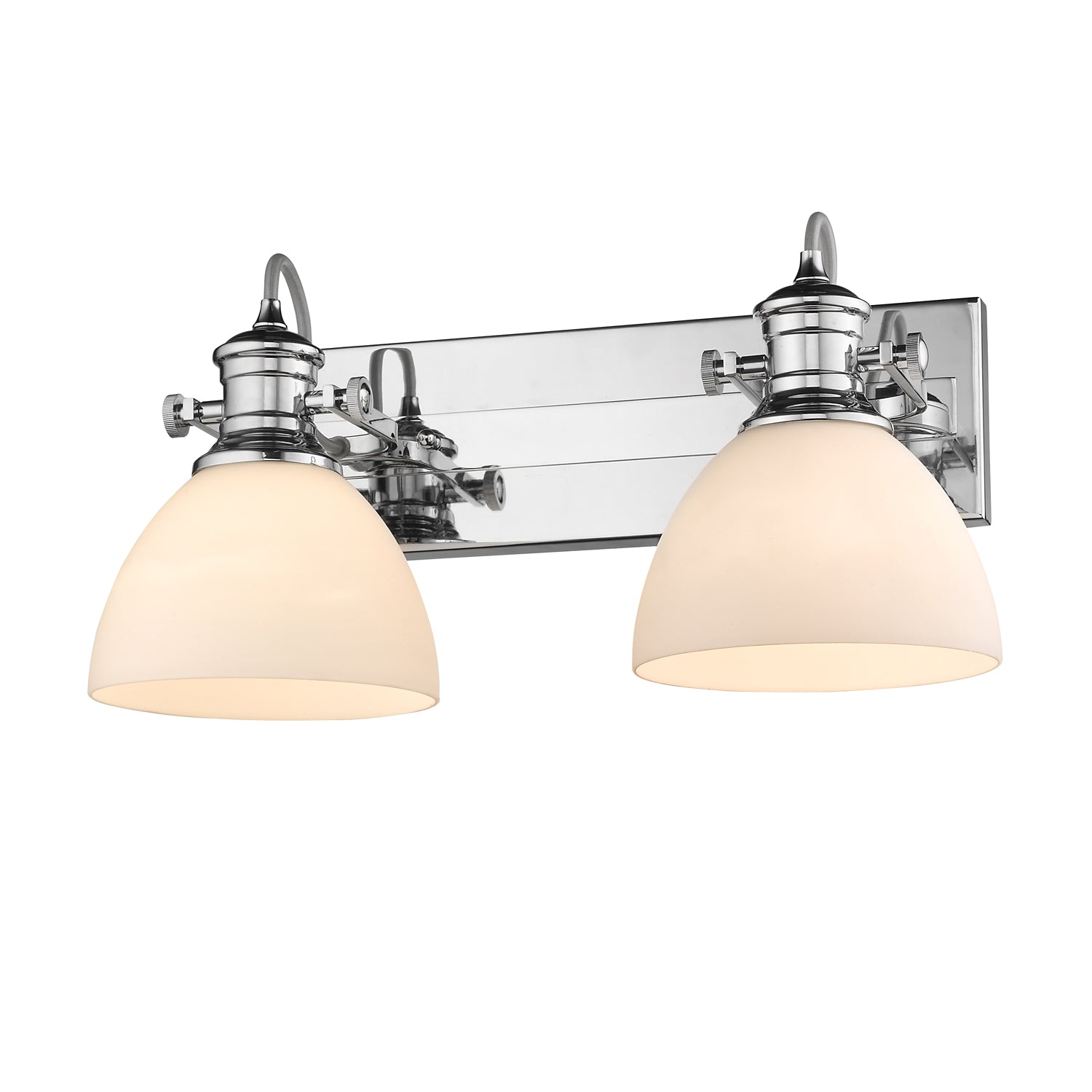 Yep by Golden Lighting Hines 2-light Vanity in Chrome and Opal Glass - - Golden Lighting