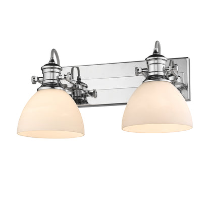 Yep by Golden Lighting Hines 2-light Vanity in Chrome and Opal Glass - - Golden Lighting
