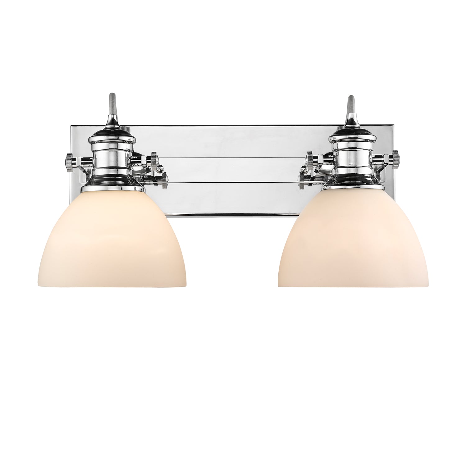 Hines 2-Light Bath Vanity in Chrome with Opal Glass