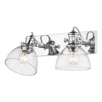 Yep by Golden Lighting Hines 2-light Vanity in Chrome and Seeded Glass - - Golden Lighting