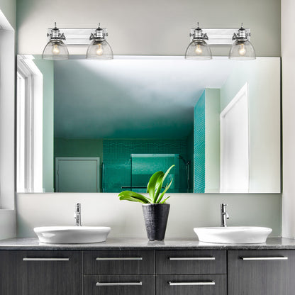 Yep by Golden Lighting Hines 2-light Vanity in Chrome and Seeded Glass